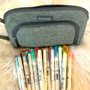 Zebra Mildliner Double Ender Markers with Pouch